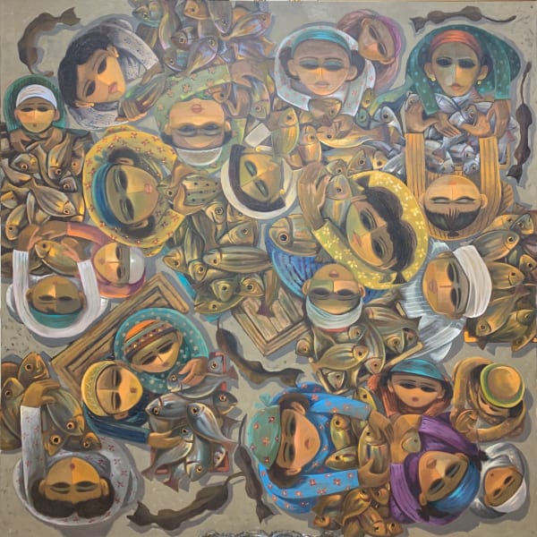 Taha El-Kourany Untitled, 2021 Oil on Canvas 150 x 150 cm 59 3/50 x 59 3/50 in
