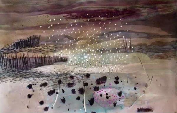 Abdel Wahab Abdel Mohsen Untitled, 2021 Mixed Media 55 x 75 21 13/20 x 29 53/100