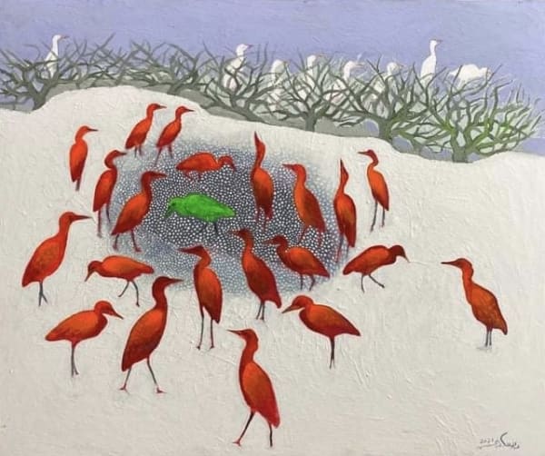 Abdel Wahab Abdel Mohsen Untitled, 2021 Acrylic on Canvas 100 x 120 39 37/100 x 47 12/50