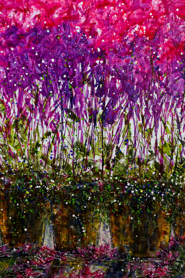 Osama Farid 3 Flower Pots, 2021 Mixed Media on Canvas 120 x 90 cm 47 6/25 x 35 43/100 in