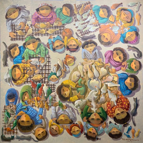 Taha El-Kourany Untitled, 2021 Oil on Canvas 150 x 150 cm 59 3/50 x 59 3/50 in