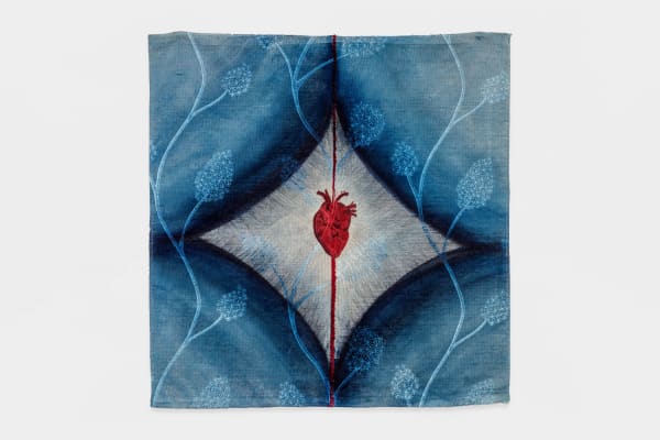 Allegra Hicks Inside-Outside 2, 2021 Ink and embroidery on linen