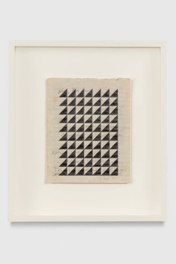 Dene Leigh Triangles, 2016 Pencil on found paper