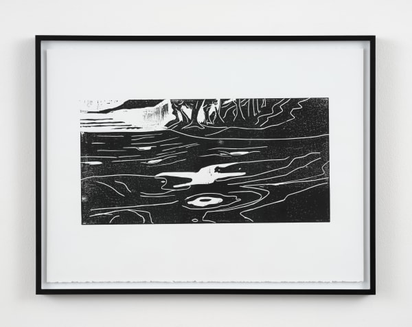 Jordan Rountree Feeding Frenzy, 2025 Woodcut on paper