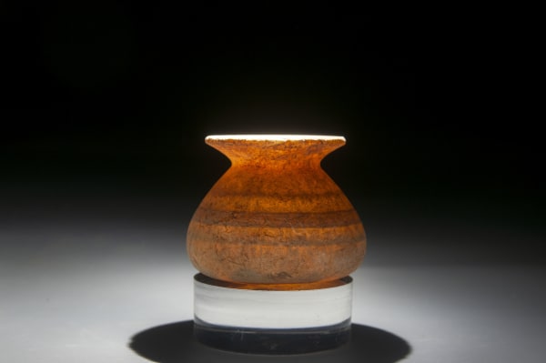 A Banded Alabaster Jar, Canaanite. Late Bronze Age, circa 1550 B.C.E. - 1200 B.C.E.