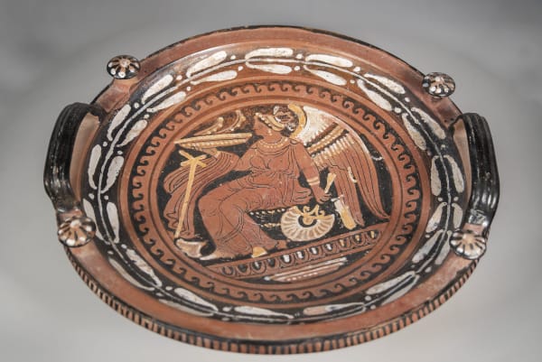 A Large Footed Apulian Red Figure Plate, Greek Magna Graecia, Apulia, circa. 400 B.C.E.