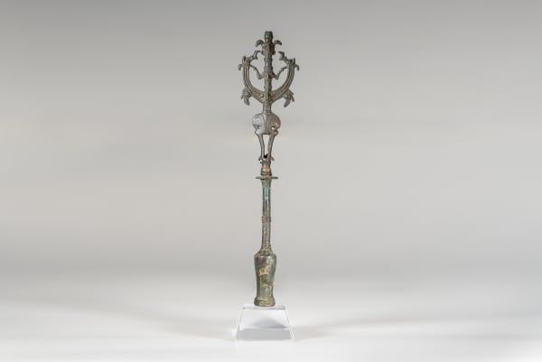 A large Bronze Finial Depicting the Master of Animals., Luristan, circa 1200 B.C.E. – 800 B.C.E.