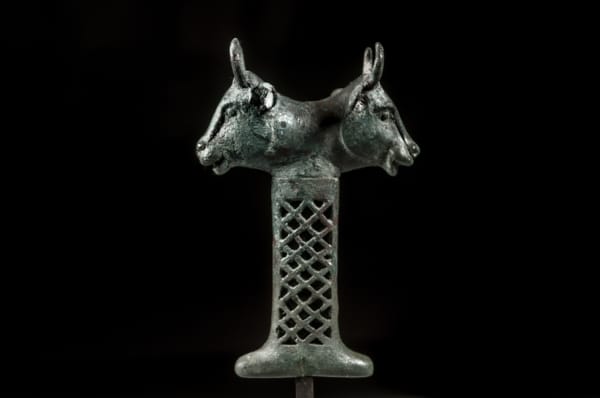 A Bronze Double Headed Bull Mace Head, Near East Anatolian, circa 2100 B.C.E.– 1550 B.C.E.