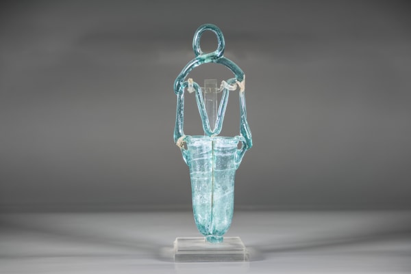 A Double Glass Cosmetic Kohl Tube with a Large Handle, Late Roman-Early Byzantine, circa 400 C.E. – 500 C.E.