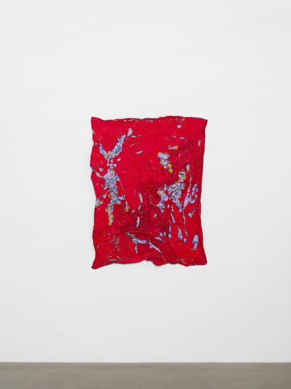 Igi Lọ́lá Ayedun Grande Mãe, me proteja de tanto feitiço e tanta maldade em forma de coisas belas, 2025 Oil stick and oil on pure silk 150 x 110 cm 59 x 43 1/4 in