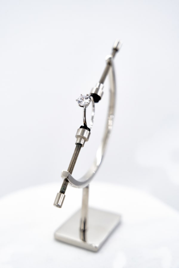 Kayode Ojo Entanglement (Paris), 2025 Mineral, Ornament, Gem, Shell, Coin, Display Stand - Caliper Type Stand (Chrome) CC-5,1.25 Carat Round Brilliant Cubic Zirconia CZ Sterling Silver 925 Wedding Engagement Ring Size 9, Beveled Edge Bath Mirror 12.5 x 10 x 3 cm 4 7/8 x 4 x 1 1/8 in