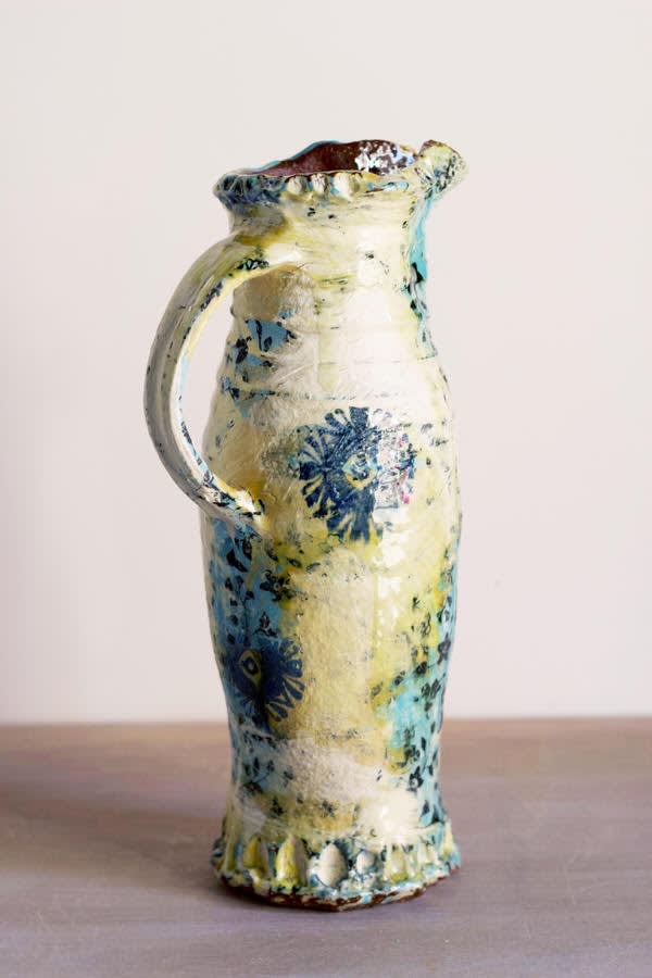 Chris Taylor, Small Jug with Blue Paper Cut