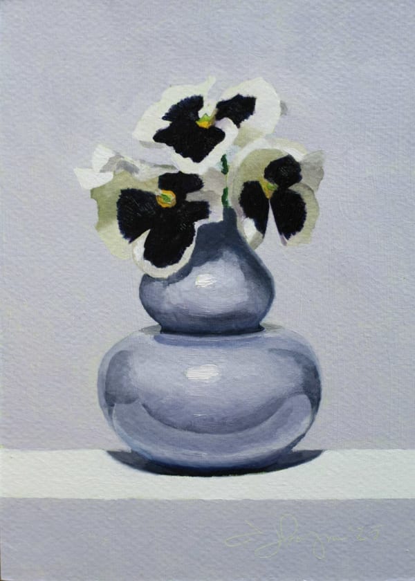 Andrew Thompson, Pansies in a Double Gourd Vase