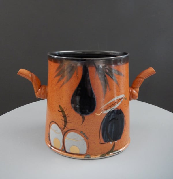 Archie Mccall - Orange Shino Oval Pot with Handles