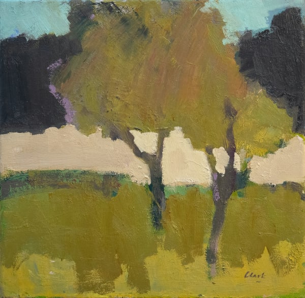 Michael Clark PAI RSW RGI, Cherry & Damson Trees in the Garden