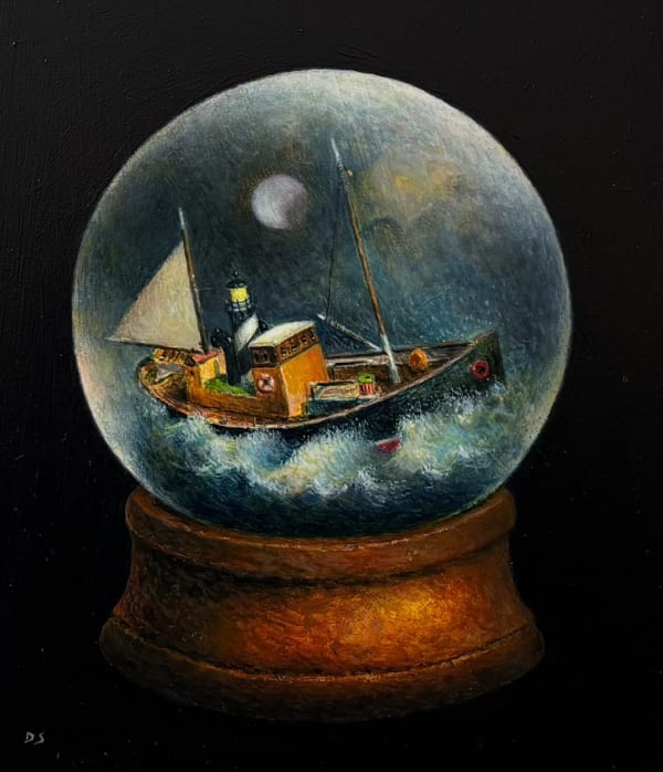 David Schofield RGI, The Raging Sea And Sky Are Seen