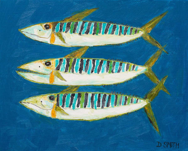 David Smith RSW, Mackerel in a Cerulean Blue Sea