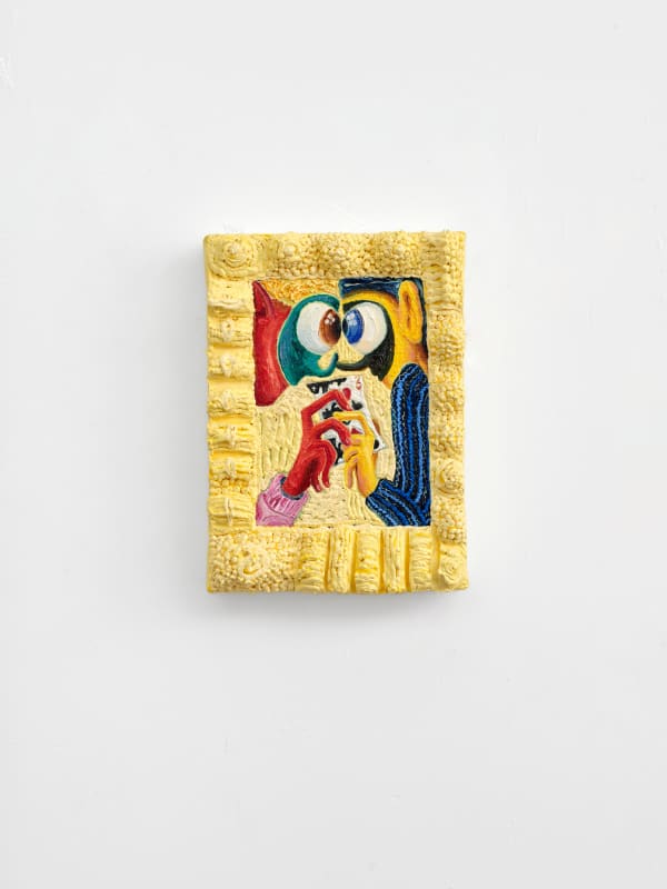 Wenjue 文爵, "Convergent Esotropia”（sees insides us，sees inside the Abyss，Dass zwei brennende Herzen) “对眼”（凝视着深渊燃烧的两颗炙热的红心）, 2025