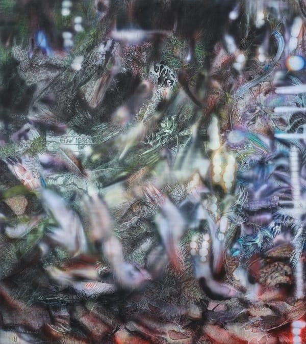 Bai Yiyi 白乂乂, At a gentle curve I see a shimmering ethereal green landscape down into the body 在一个柔和的曲线处我看到闪闪发光的幽绿景观向下进入身体, 2023