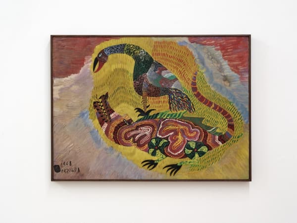 Chico da Silva 奇科·达·西尔瓦, Untitled (Bird and Croc) 无题（鸟与鳄鱼）, 1968