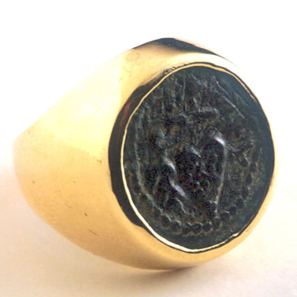 Ring with Bronze Coin of King Herod Archelaus