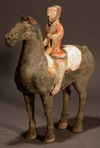 Han Polychrome Horse and Rider