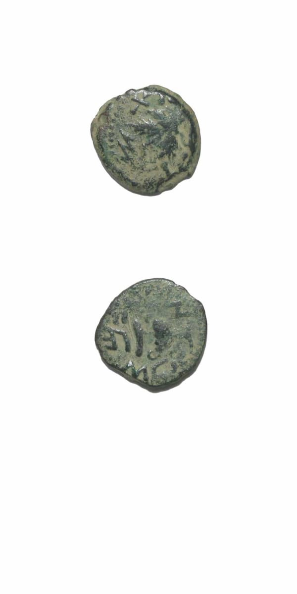 Year Two Bronze Prutah of the Jewish War Against Rome