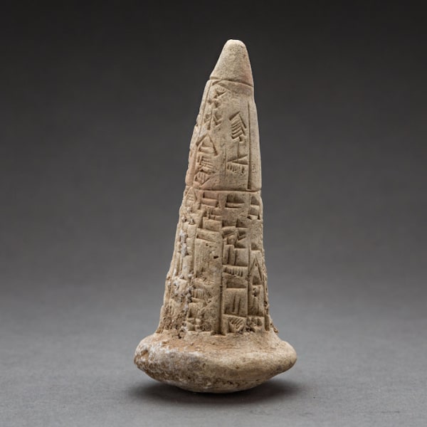Clay Nail with Ten-Line Cuneiform Inscription
