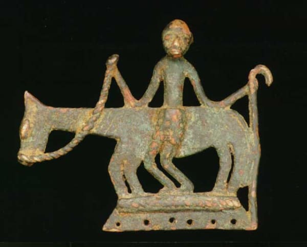 Djenne Bronze Sculpture of a Man and a Horse