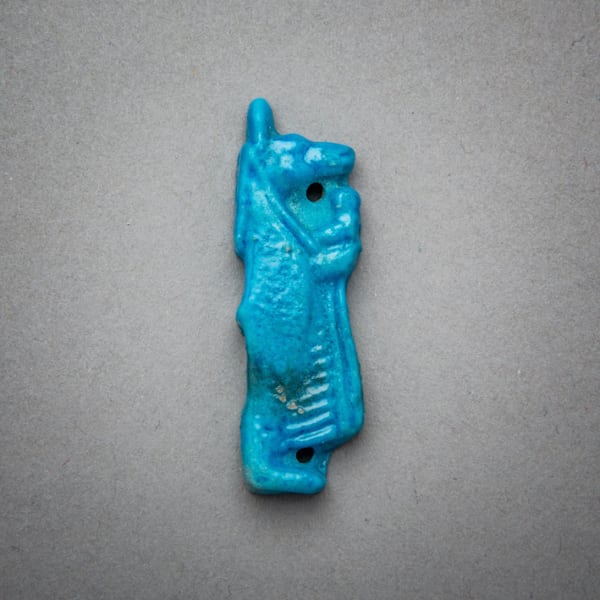 Egyptian Faience Amulet Depicting the God Anubis