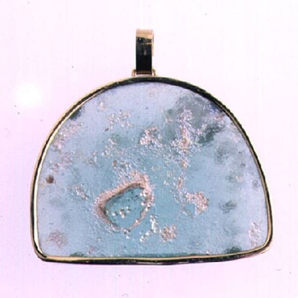Roman Glass Fragment Set in Pendant
