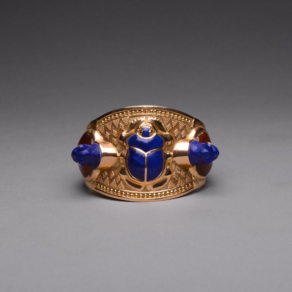 Gold and Lapis Uraeus Bracelet in the Style of Tutankhamun