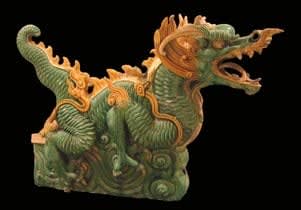 Ming Glazed Terracotta Architectural Sculpture of a Dragon