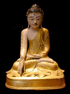 Mandalay Gilt Wooden Sculpture of Buddha