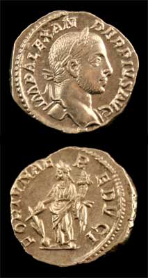 Roman Silver Denarius of Emperor Severus Alexander