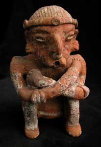 Ixtlán del Rio Style Nayarit Terracotta Seated Man with his Arms Crossed