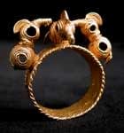Akan Gold Ring Depicting Three Birds