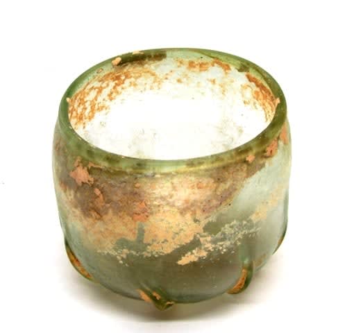 Roman Glass Ribbed Cup