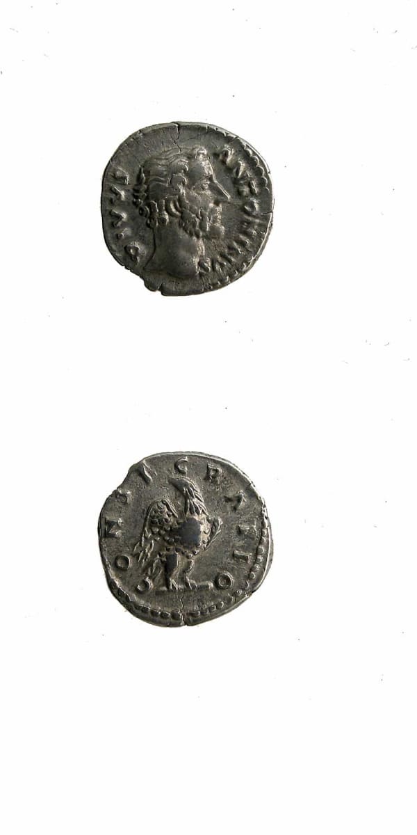Silver Denarius of Emperor Antoninus Pius Issued Posthumously by Marcus Aurelius and Lucius Verus