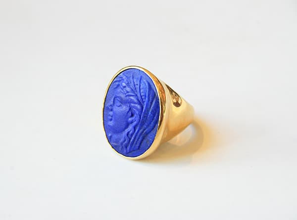 Lapis Lazuli Cameo Depicting Arethusa