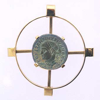 Gold Pendant with Bronze Coin of Emperor Constantine the Great
