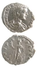 Silver Denarius of Caracalla Struck While Caesar