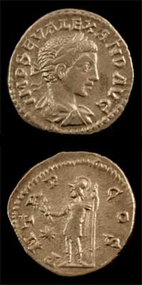 Roman Silver Denarius of Emperor Severus Alexander