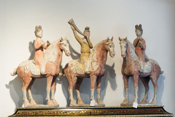 A set of 3 Horses and Musician Riders