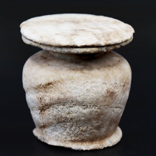 Kohl Jar, with Lid and Kohl Residue