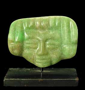 Mayan Jade Pendant Depicting a Human Face