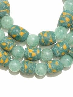 Venetian Glass Trade Bead And Aventurine Beads