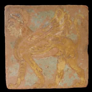 Assyrian Brick Tile Depicting A Sphinx