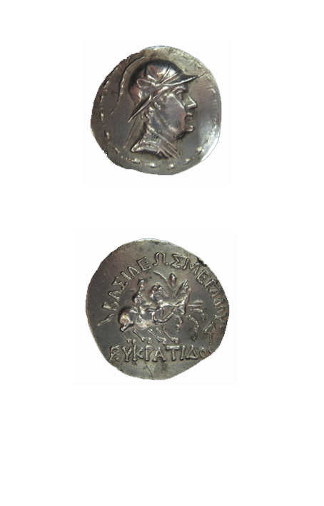 Bactrian Silver Tetradrachm of King Eukratides I