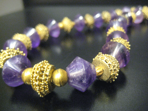 Amethyst and Gold Bead Necklace